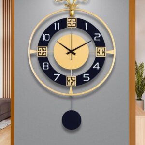 Luxury Deer Head Pendulum Wall Clock