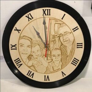 Personalized Photo Engraved Wooden Wall Clock