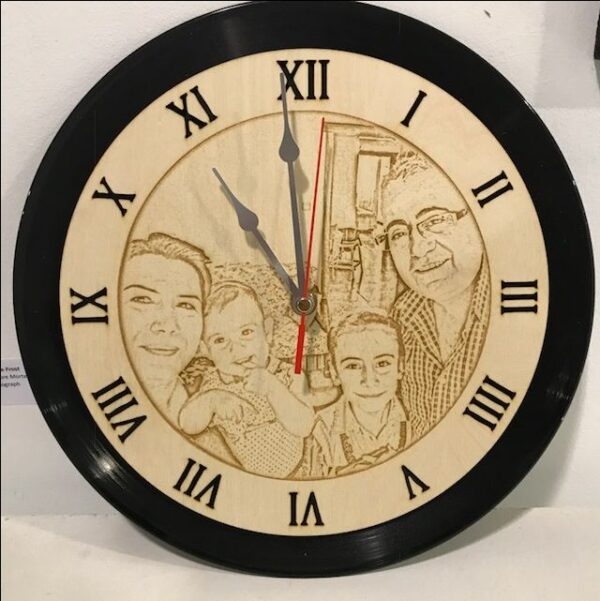 Personalized Photo Engraved Wooden Wall Clock
