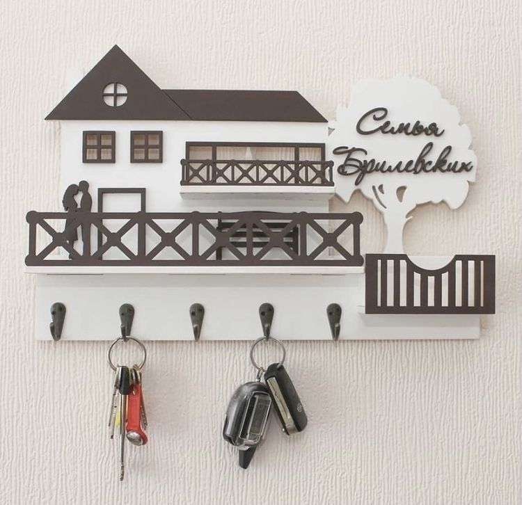 wooden house key holder