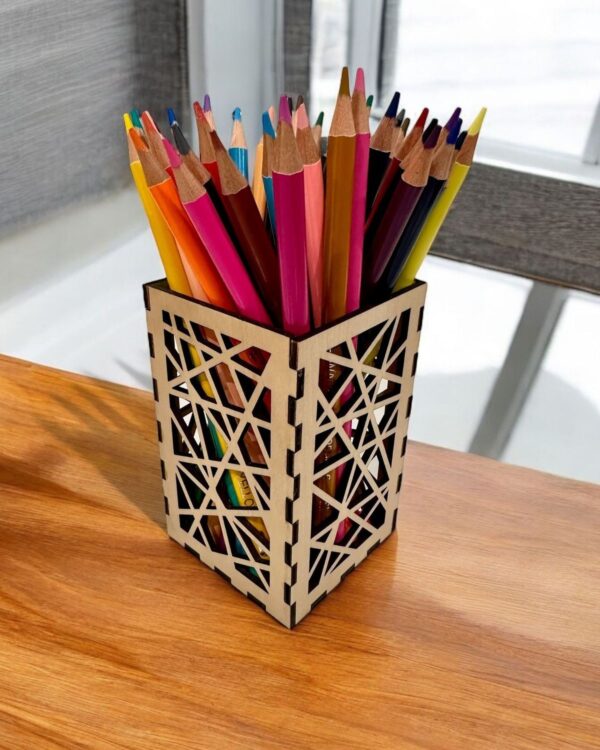 wooden pen holder