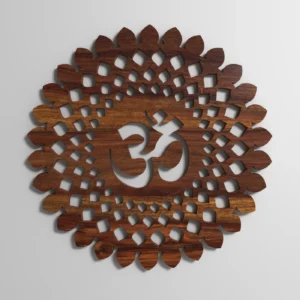 Teak Wood Om Wall Hanging