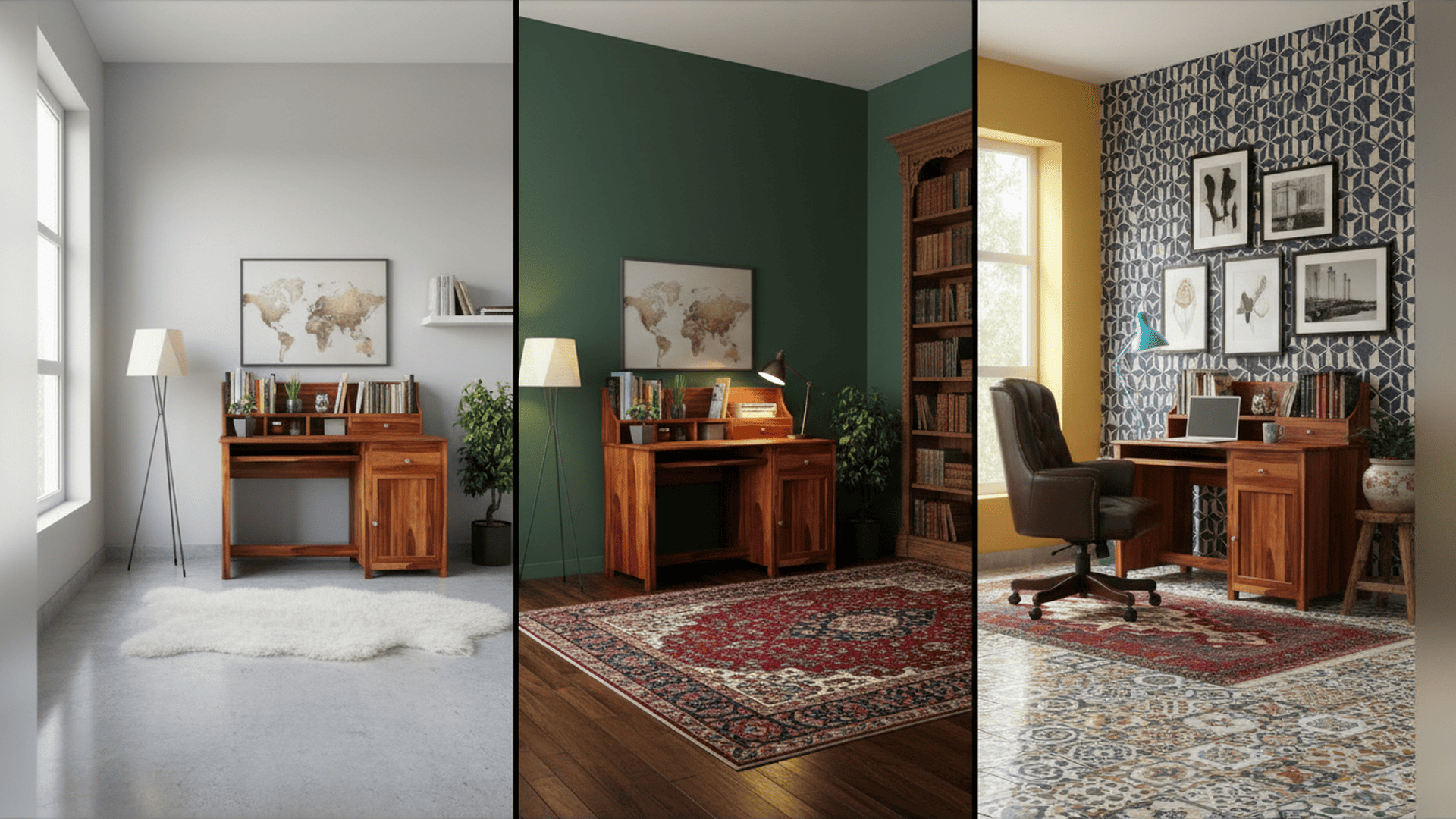 Nettle Wooden Study Table with Shelf – Honey Finish - Image 5