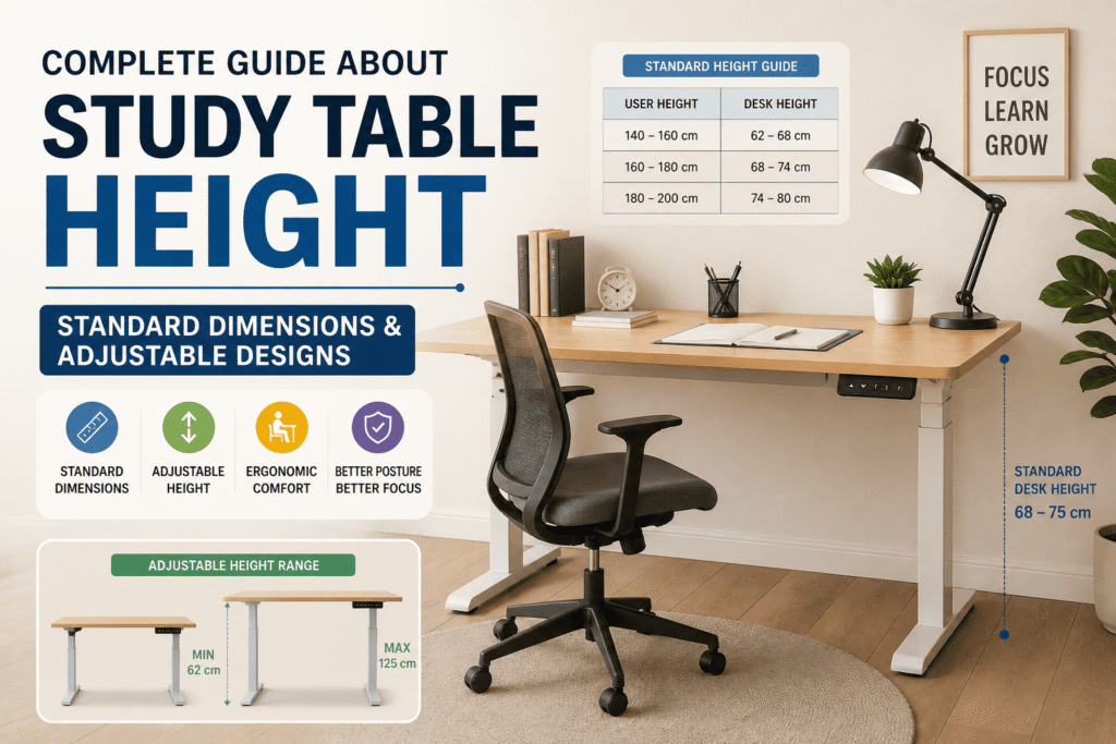 study table height